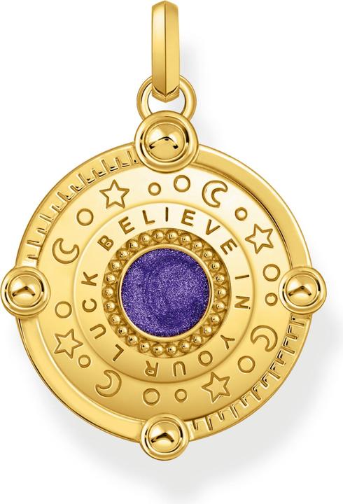 Immagine prodotto Thomas Sabo Ciondolo occhio con dettagli cosmici e pietre colorate argento placcato oro (Argento 925, Smalto)