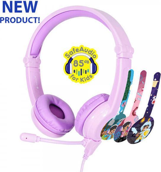 Produktbild Buddyphones On Ear Multimedia Headphones for Kids with Microphone in Purple BP-GALAXY-PURPLE