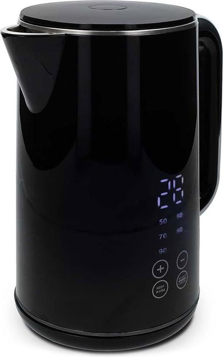 Immagine prodotto Nedis Bollitore - 1,70 litri - Plastica - Nero - 50,60,70,80,90,100 °C - Display della temperatura - (1.70 l)