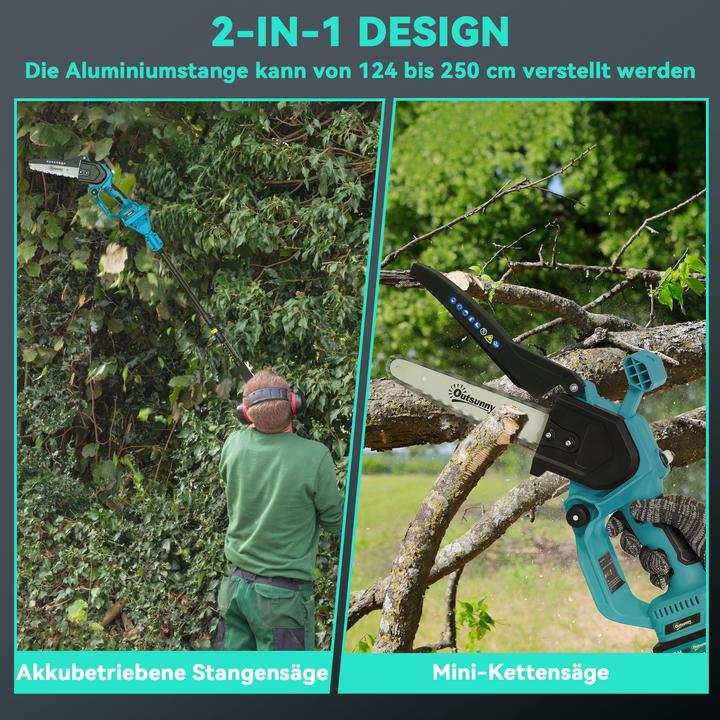 Produktbild Outsunny Kettensäge Metall, Nylon Blau (Akku Kettensäge)