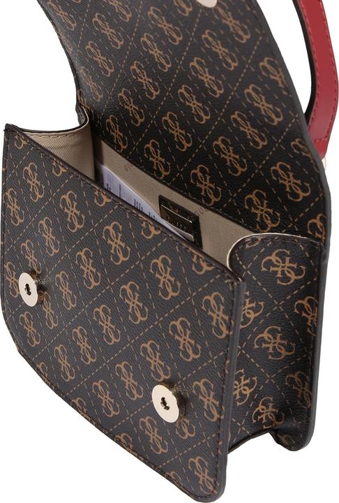 Actual product image Guess Noelle, 4G Logo, Textile Crossbody Bag, Brown, hwql78 79780, 18.5 x