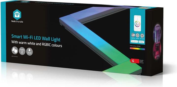 Actual product image Nedis SmartLife Decorative LED | Wall bar | Wi-Fi | RGBIC / Warm white | Android™ / IOS (Warm white, 14.40 cm, Indoor)