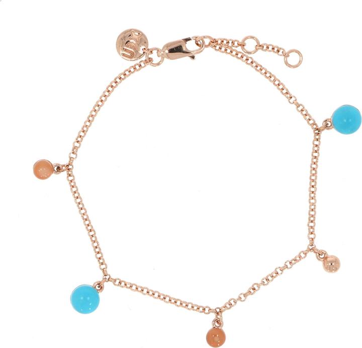 Xen Armband mit Türkis und Peach Mondstein 17-19 cm rosèvergoldet (19 cm, 925 Sterling Silber)