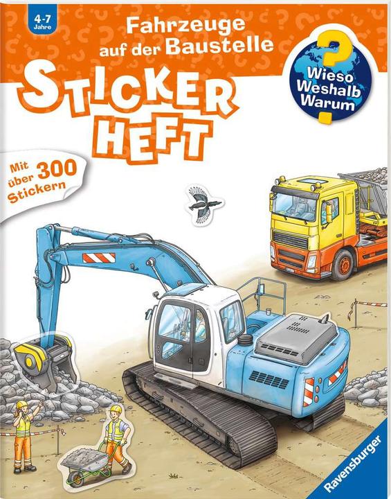 Image du produit Ravensburger Pourquoi? Pourquoi? Pourquoi? Cahier d'autocollants : Les véhicules sur le chantier