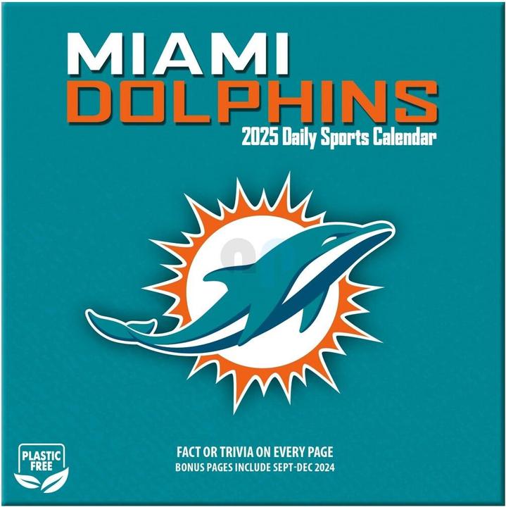 Image du produit NFL - Miami Dolphins - Calendrier de bureau 2025 (Espagnol, Italien, Anglais, Allemand, Français)