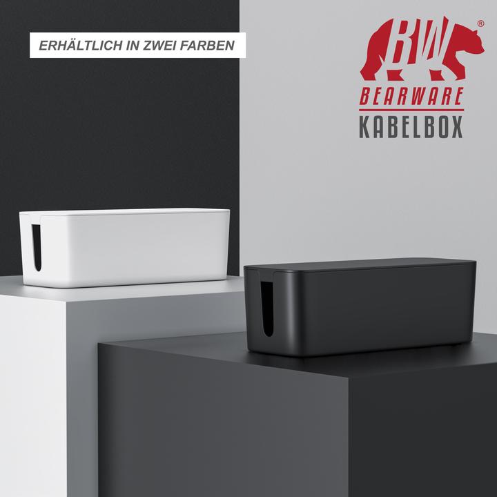 Produktbild Bearware 2x Kabelbox, Kabelkasten mit Gummifüssen, Kabelmanagement, Kabelordner, Ladebox, Kabel Organisator