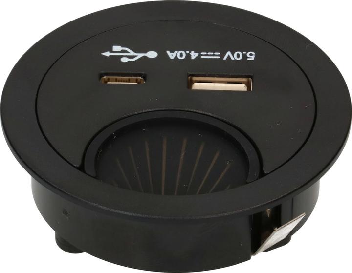 Max Hauri Office Line cable feed-through with USB/A and USB/C charger