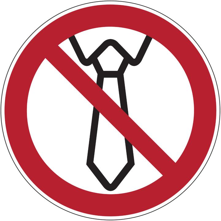 Actual product image Brady PIC 652-DIA 200-B7541, Prohibition signs - Operation with tie prohibited