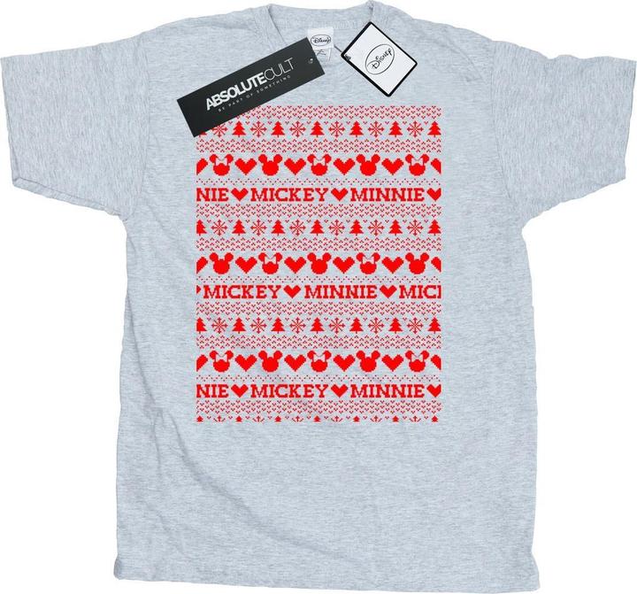 Disney Mickey And Minnie Christmas Fair Isle TShirt (3XL)