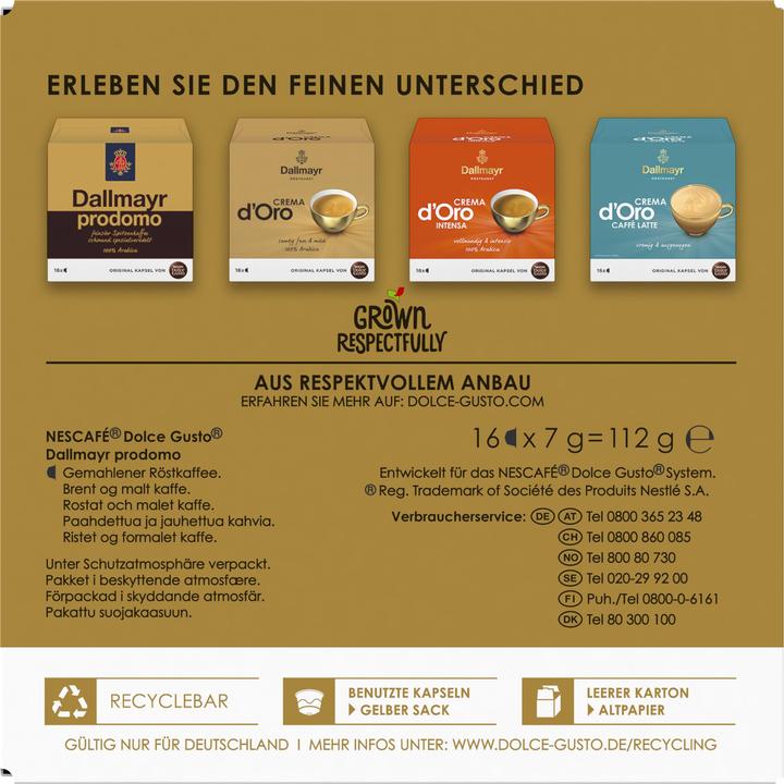 Immagine prodotto Nescafé Dolce Gusto Dallmayr Prodomo (16 x Porta.)