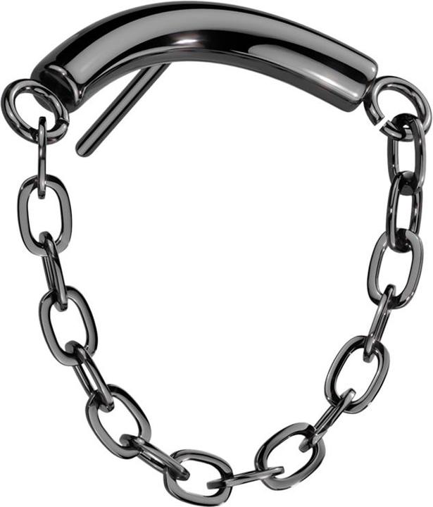 Actual product image Star Piercing Threadless bar black pendant chain (Titanium G23, without brass)