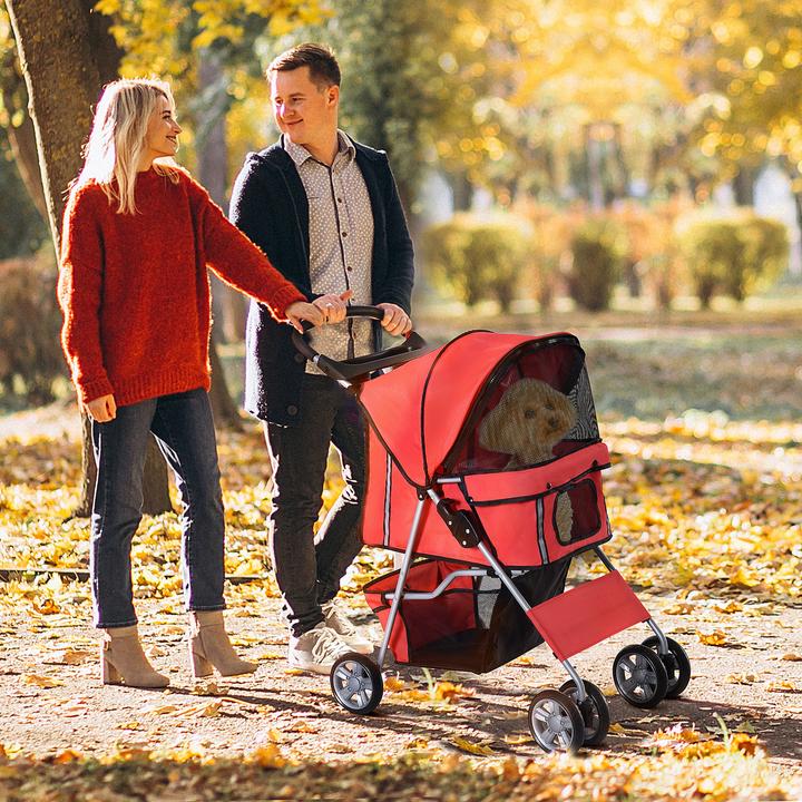 Produktbild PawHut Hunde Stroller mit Gitternetz (Hund, Faltbar)