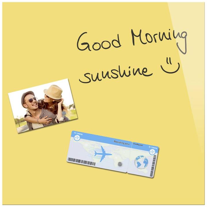 BE! Board Glass Magnet Board Yellow (W x H) 45 cm x 45 cm B1108 (Magnet board, 45 x 45 cm)