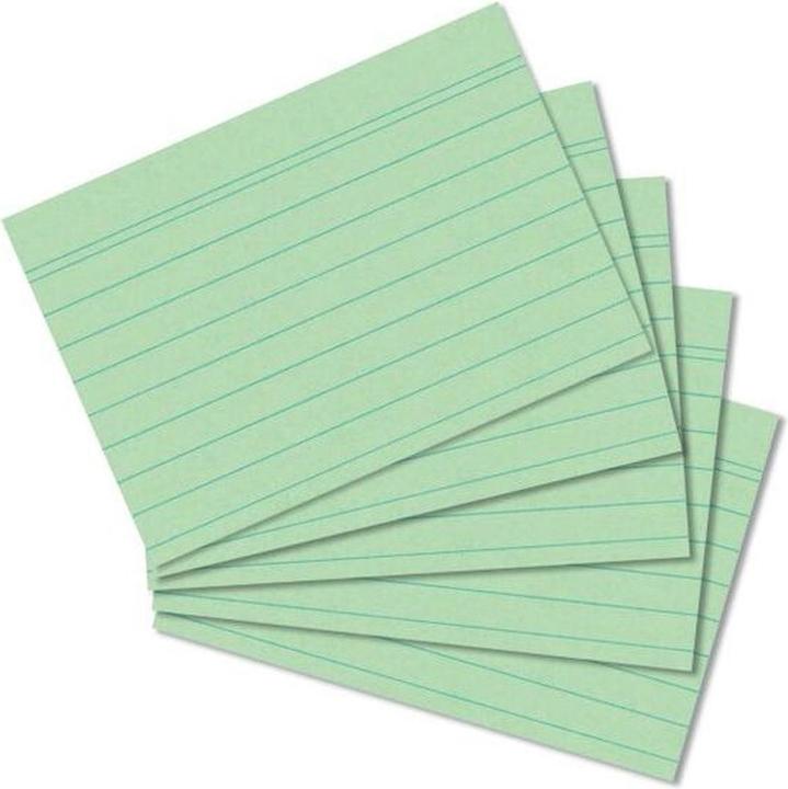 Actual product image Herlitz Index cards, DIN A8, lined, green (A8, 170 g/m², 100 x)