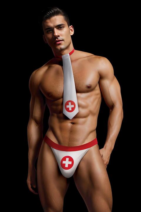 Image du produit Envy Kit Infirmière 2PC - L/XL, Costume Infirmière Rouge & Blanc ludique avec Tie Santé audacieux et (L)