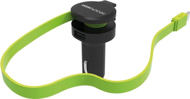 Produktbild RealPower Car Charger C integrated USB-C Cable+ 1x USB