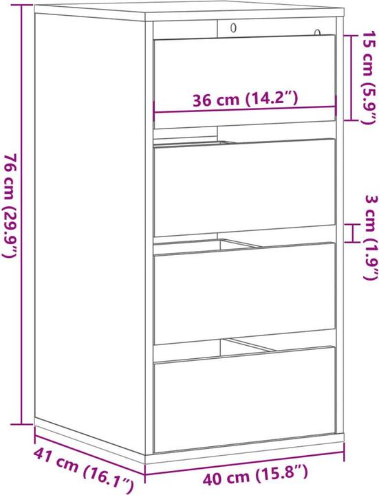 Produktbild VidaXL Kommode (40 x 41 x 76 cm)