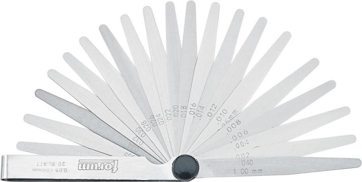Produktbild Forum Professional Solutions Präzisions-Fühlerlehre, 0,05-1,00 mm, 20 Blatt, 100 mm (10 cm)