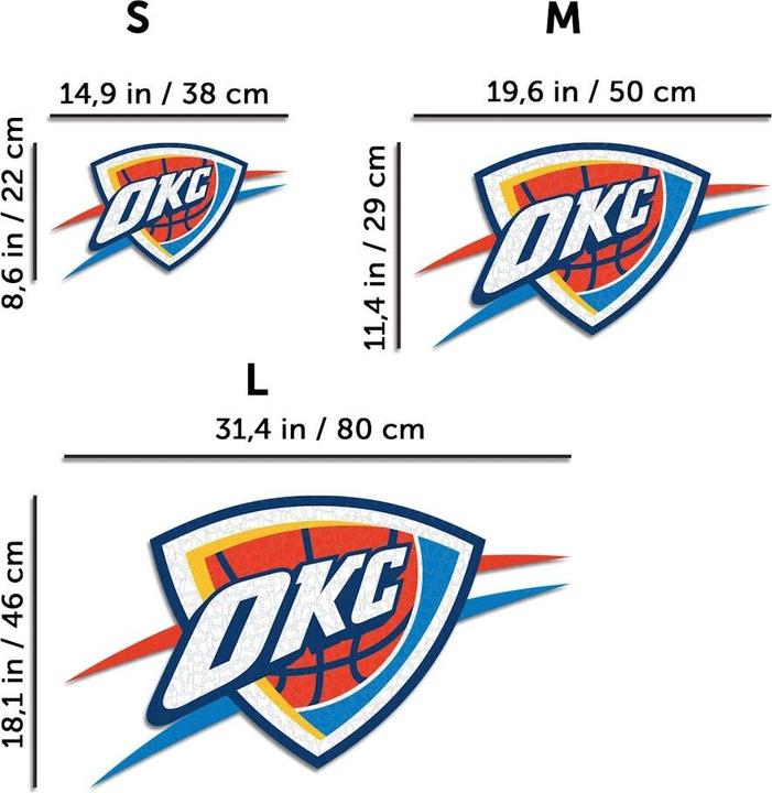 Produktbild Iconic NBA - Oklahoma City Thunder - Logo - Holz Puzzle Grösse L (500 Teile) (500 Teile)