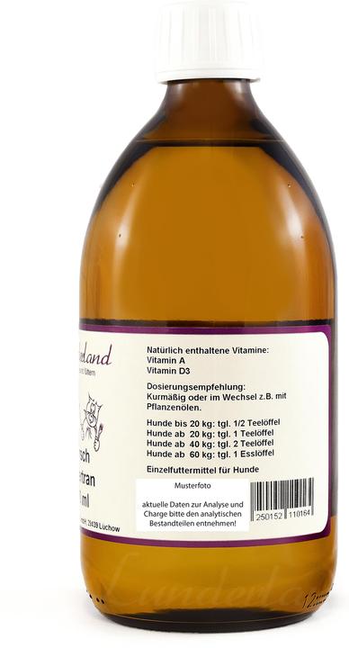 Produktbild Lunderland Hunde-Nahrungsergänzung Dorschlebertran, 500 ml (Adult, 1 Stk., 740 g)