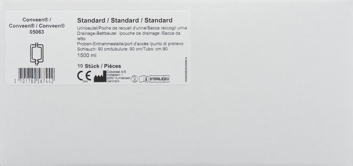 Produktbild Conveen Nachtbeutel 1500 ml 90 cm mit Rückventil steril, 10 Stück