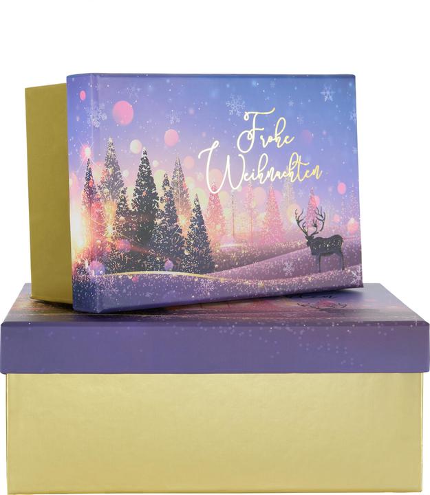 Image du produit Idena Boîtes cadeaux Noël lilas M : 19x8x13 L : 23x9x15cm 2 pièces (Coffret cadeau, 2 x)