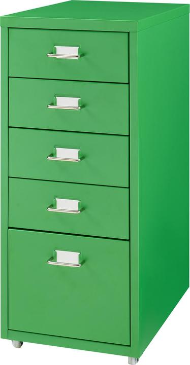 En.Casa Rollcontainer Kökar mit 5 Schubladen 69x28x41 cm Apfelgrün (69 x 28 x 41 cm)