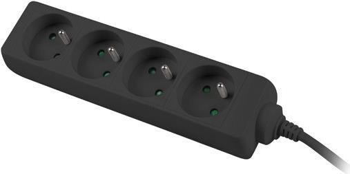 Actual product image Lanberg PS0-04E-0100-IEC-BK Extension Cable 4 AC Outputs Indoor (4 x, C14, 1 m)