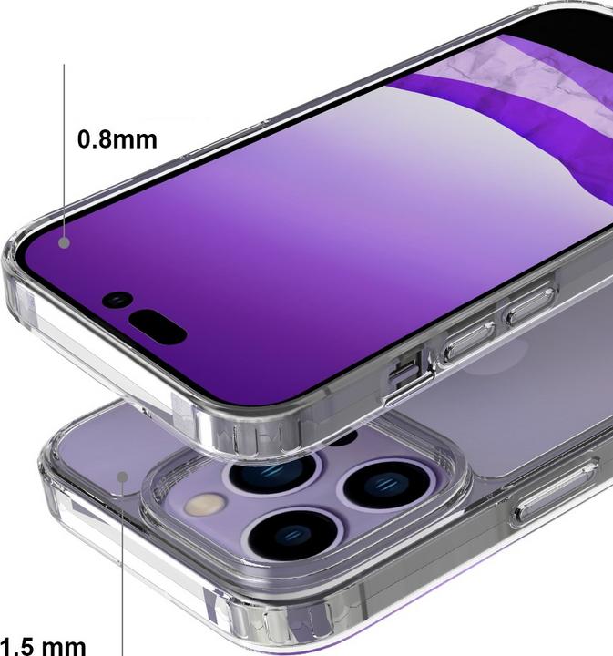 Produktbild Deltalabs Hybrid Hülle TPU Bumper mit Acryl Rückseite (Apple iPhone 14 Pro)