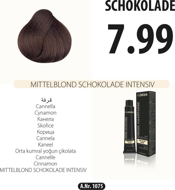 Immagine prodotto FemMas 7,83) Colore per capelli biondo medio ambrato oro 100ml (7,83) Colore per capelli biondo medio ambrato oro 100ml)