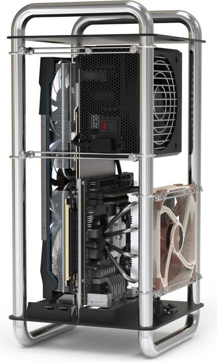 Produktbild Streacom DA6 XL Mini-ITX Gehäuse - chrom (Mini-ITX)