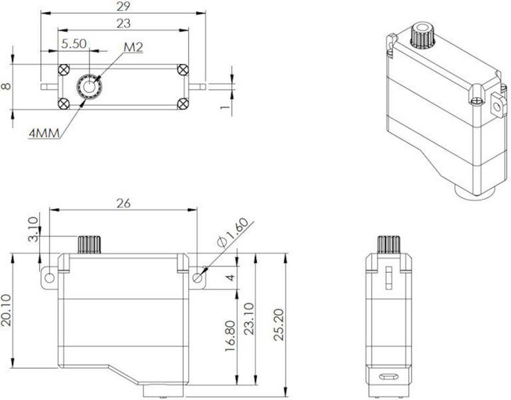 Image du produit Mks HV6120 Digital Servo pour F5J, F3K...... y compris cadre de servo en carbone