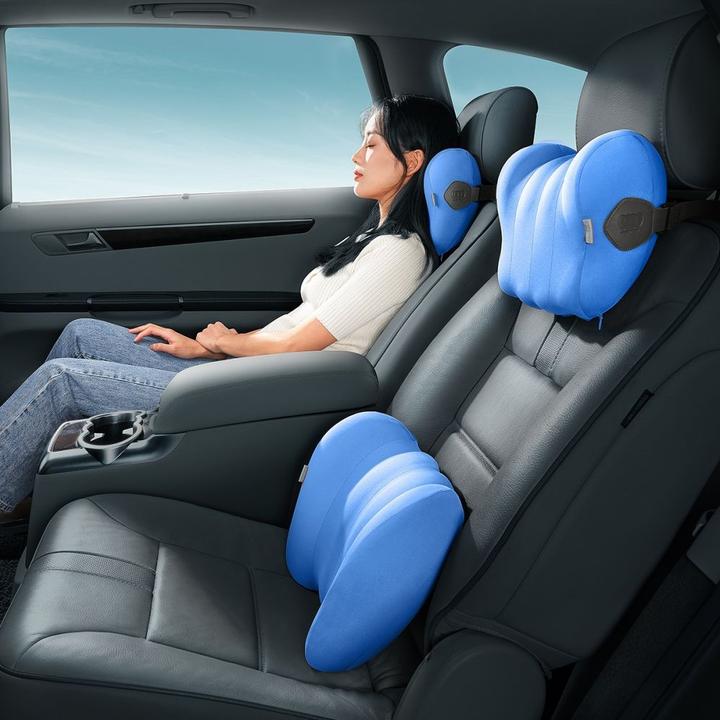 Actual product image Baseus Jedwabna lędźwiowa poduszka samochodowa ComfortRide Series (niebieski)