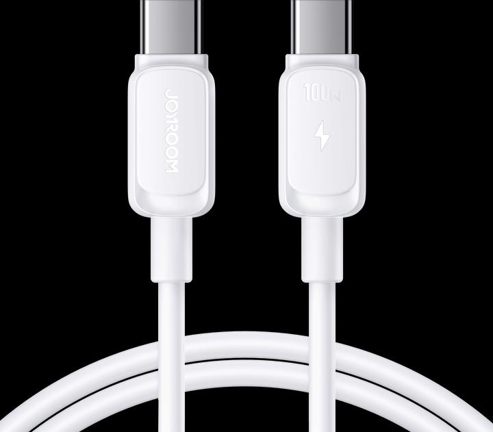 Actual product image Joyroom S-A14 Multi-Color Series 60W Fast Charging Data Cable (Type-C to Type-C) 1.2m-White (1.20 m, USB 3.2 Gen 1, 60 W)