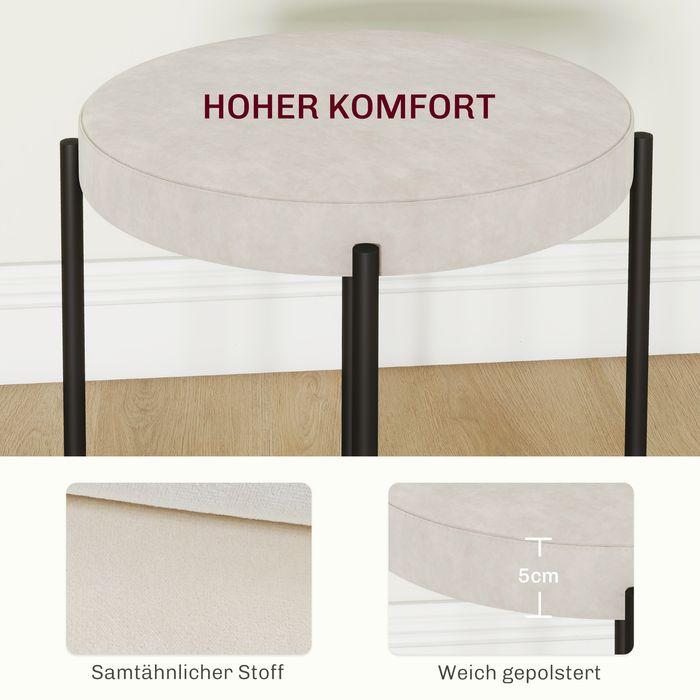 Immagine prodotto Swisshandel24 Set di 4 sgabelli da cucina, impilabili, effetto velluto, fino a 100 kg, struttura in metallo