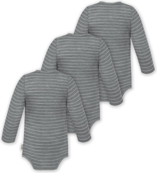 Actual product image Normani 3-pack baby merino bodysuit long sleeve "Auckland" - 9371 (56)