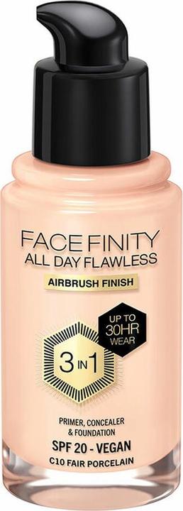 Image du produit Max Factor Facefinity All Day Flawless 3 In 1 Foundation C10-Fair Porcelain 30ml (Nº C10 Porcelaine équitable)