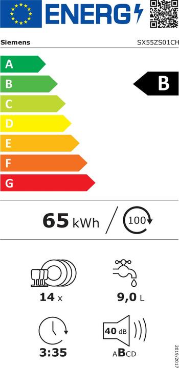 Energie-Label Siemens SX55ZS01CH