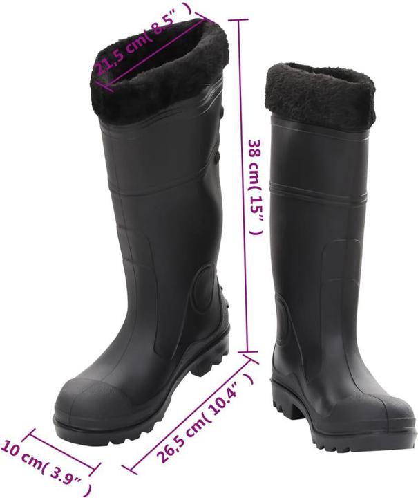 Actual product image VidaXL Rubber boots with removable inner lining size PVC (39)