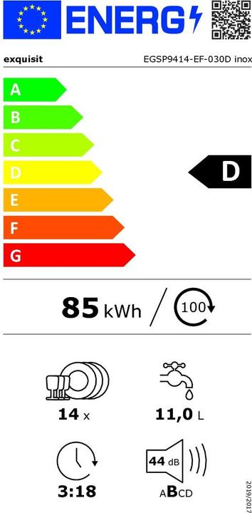 Energie-Label Exquisit Exqu Geschsp. EGSP9414-EF-030D inox | 816086400
