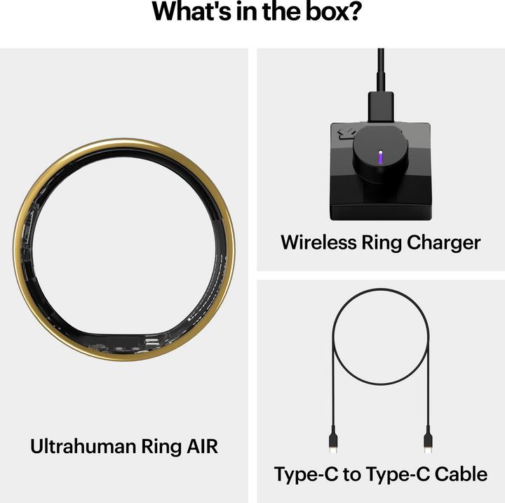 Actual product image Ultrahuman Ring Air- Size-08- Air Gold (8, Bionic Gold)