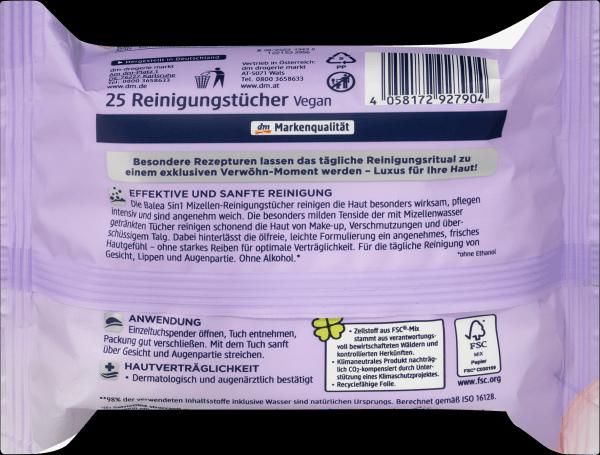 Produktbild dm Balea Mizellen Reinigungstücher (Reinigungstücher)