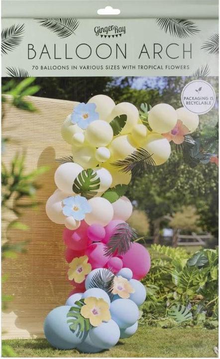 Image du produit Ginger Ray Arche de ballons Hawaï avec fleurs tropicales et feuillage (70 x)