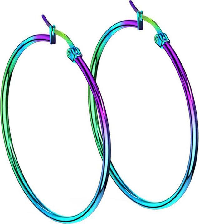 Star Piercing Ohrring rund farbig (ohne Messing, Chirurgenstahl 316L)