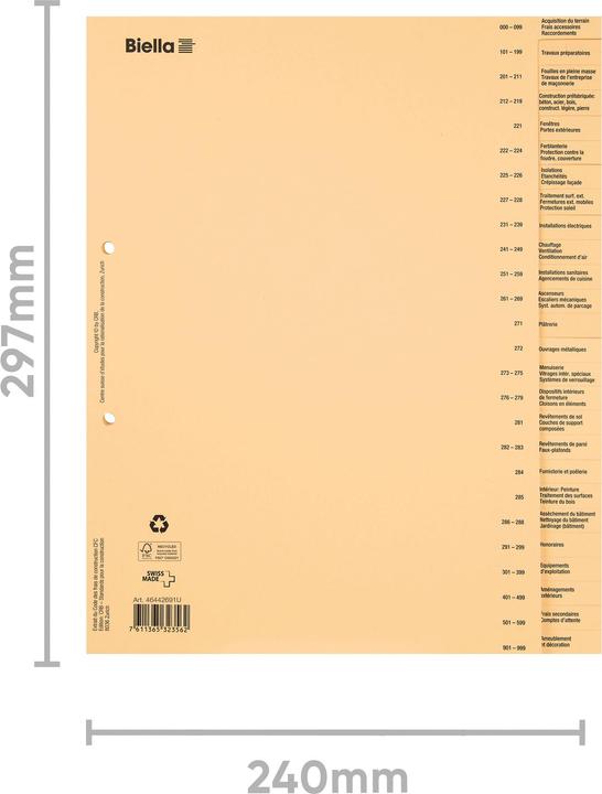 Image du produit Biella Répertoire pour décompte de construction, français