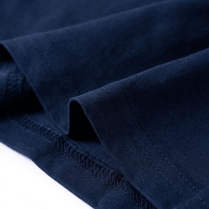 Actual product image VidaXL Children's long-sleeved shirt navy blue melange 116,Material: 100 (116)