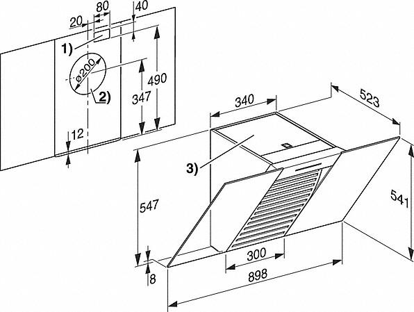 Produktbild Miele DA 6096 W Black Wing (Wandhaube)
