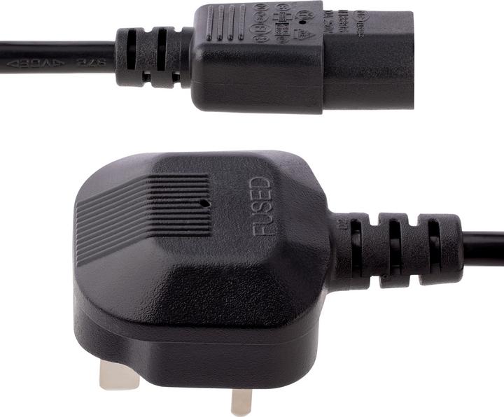 Actual product image StarTech Cold device plug power cable 3m - C13 to BS 1363 mains connection cable (3 m, C13)