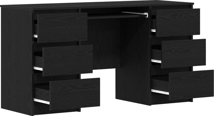 Produktbild VidaXL Schreibtische 2 Stück Schwarz Eiche 140x50x76 cm Holzwerkstoff (140 x 50 x 76 cm)