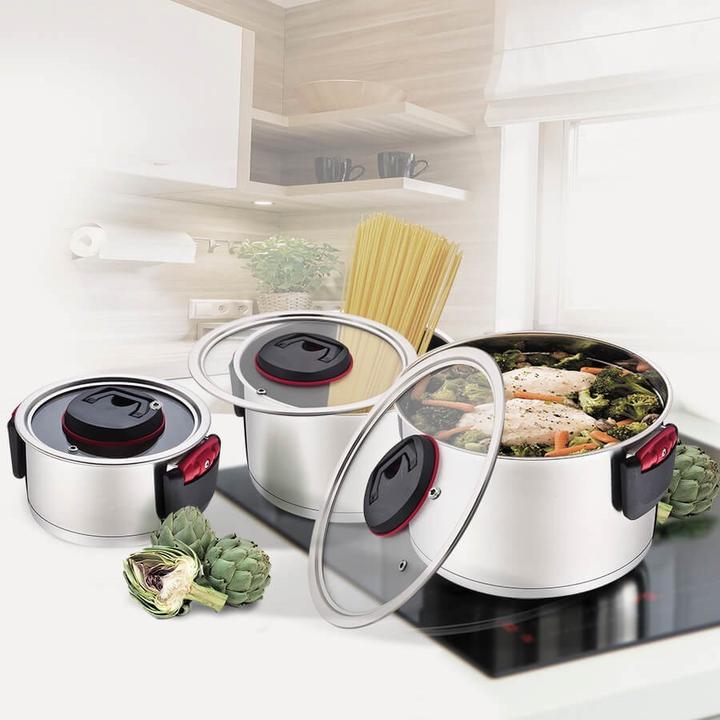 Produktbild Maestro MR-3530-6 Topfset mit Klappgriffen 6 Stück (24 cm, Pfannenset + Topfset, Edelstahl)